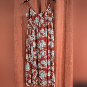 Who What Wear Scarlet and Ivory Floral Maxi Dress
